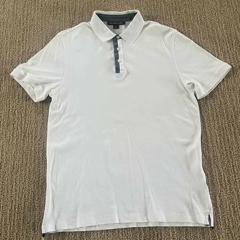 Michael Kors Mens White Polo Short Sleeve Tshirt